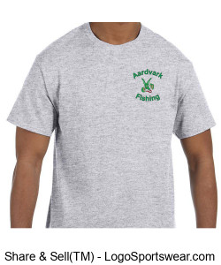 Aardvark Fishing t-shirt grey Design Zoom
