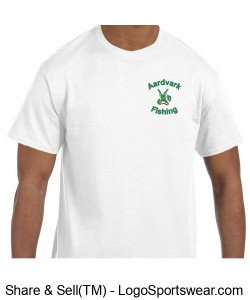 Aardvark Fishing t-shirt white Design Zoom